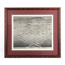 Bozeman Montana Bird's Eye View Framed Print