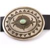 Image 3 : Navajo Concho Belt with Green Turquoise