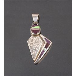 Silver Navajo Sugalite & Gaspeite Pendant
