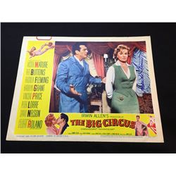 1959 "THE BIG CIRCUS" LOBBY SCENE CARD, #2 IN SET, SIGNED BY RHONDA FLEMING