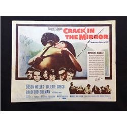 1960 "CRACK IN THE MIRROR" LOBBY TITLE CARD, #1 IN SET, SIGNED BY ORSON WELLS