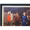 Image 2 : 1951 "UTAH WAGON TRAIN" LOBBY SCENE CARD, #2 IN SET, SIGNED BY BUDDY EBSEN, TORN SEVERAL SMALL RIPS