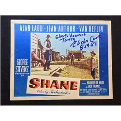 1953 "SHANE" LOBBY SCENE CARD, #2 IN SET, SIGNED BY ELISHA COOK