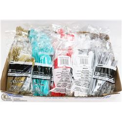 LARGE FLAT WITH PACKAGES OF ASSORTED COLOR CUTLERY