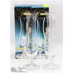 LOT OF 2 SILHOUETTE GENUINE 24% LEAD CRYSTAL VASES