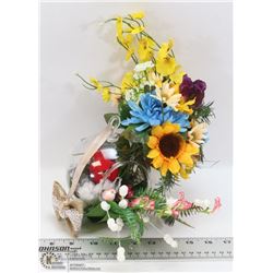 BIRD THEMED HANGING FLOWER ARRANGEMENT