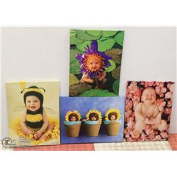 LOT OF 4 ANNE GEDDES CANVAS PICTURES