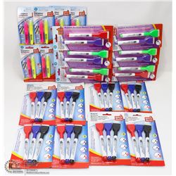 BUNDLE OF ASSORTED HIGHLIGHTERS AND DRY ERASE