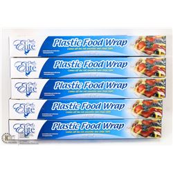 5 ROLLS OF PLASTIC FOOD WRAP