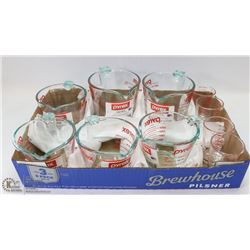 FLAT OF PYREX MEASURING CUPS