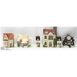 FLAT OF VINTAGE HOUSE SHAPED  CHINA,INC PIGGY