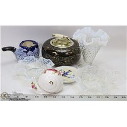 CURLING ROCK ASHTRAY WITH MORE COLLECTIBLES