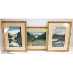 3 VINTAGE STUDIO PRINTS INCL 2 LAKE LOUISE AND