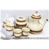 Image 1 : POTTERY TEA SET WITH POT, CUPS, SAUCERS AND SUGAR