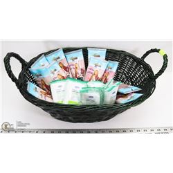 WICKER BASKET W/ CLEANSING FACIAL MASKS AND