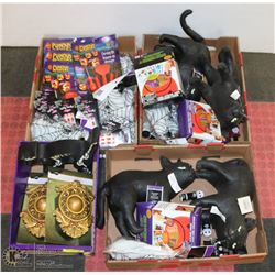4 FLATS OF ASSORTED HALLOWEEN DECORATIONS AND MORE