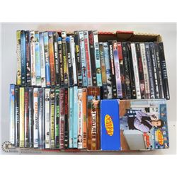 FLAT OF 48 DVDS INCL FIRST SEASON OF SMALLVILLE &