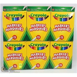 6 BOXES OF CRAYOLA MARKERS