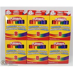 6 BOXES OF WASHABLE PLAYSKOOL MARKERS