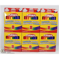 6 BOXES OF WASHABLE PLAYSKOOL MARKERS