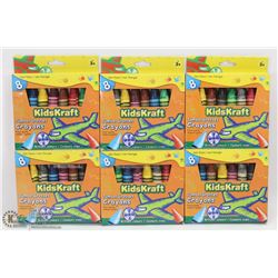 6 BOXES OF KIDS KRAFT JUMBO CRAYONS