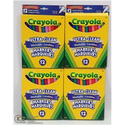 4 BOXES OF CRAYOLA WASHABLE MARKERS