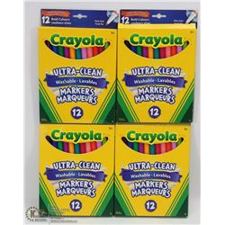 4 BOXES OF CRAYOLA WASHABLE MARKERS