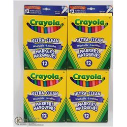 4 BOXES OF CRAYOLA WASHABLE MARKERS