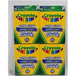 4 BOXES OF CRAYOLA WASHABLE MARKERS