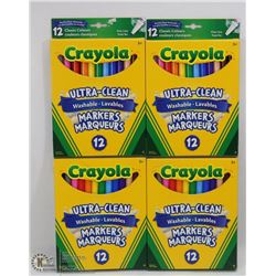 4 BOXES OF CRAYOLA WASHABLE MARKERS