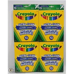 4 BOXES OF CRAYOLA WASHABLE MARKERS