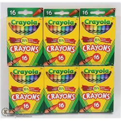 6 BOXES OF CRAYOLA CRAYONS