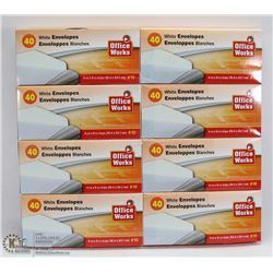 8 BOXES OF WHITE ENVELOPES