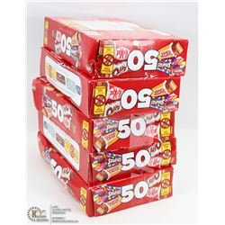 5 BOXES OF SNACK SIZE CHOCOLATE BARS