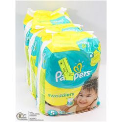 LOT OF 3 PAMPERS SWADDLERS SIZE 5 DIAPERS