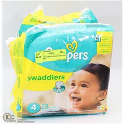 LOT OF 2 PAMPERS SWADDLERS SIZE 4 DIAPERS
