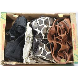 FLAT OF 5 PURSES - VARIOUS NAMES AND STYLES