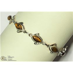 STERLING SILVER TIGER-EYE BRACELET