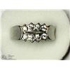 Image 1 : STERLING SILVER CUBIC ZIRCONIA RING SIZE 7.75