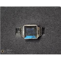 STERLING SILVER LABRADORITE MEN'S RING SIZE 5