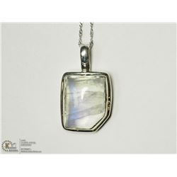 STERLING SILVER LARGE MOONSTONE PENDANT WITH