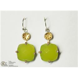 STERLING SILVER CHALCEDONY & CITRINE EARRINGS