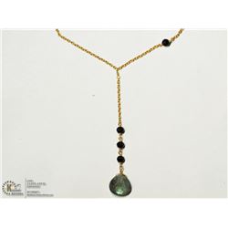 GOLD PLATED STERLING SILVER LABRADORITE NECKLACE