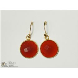 GOLD PLATED STERLING SILVER CARNELLIAN EARRINGS
