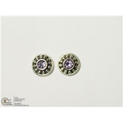 STERLING SILVER AMETHYST EARRINGS