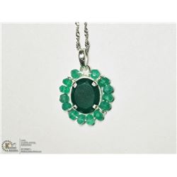 STERLING SILVER GREEN ONYX PENDANT WITH STERLING