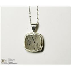 STERLING SILVER LARGE MOONSTONE PENDANT WITH