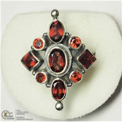 STERLING SILVER GARNET RING SIZE 7