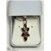 Image 2 : STERLING SILVER GARNET PENDANT WITH STERLING