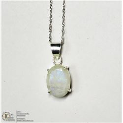 STERLING SILVER MOONSTONE PENDANT WITH STERLING